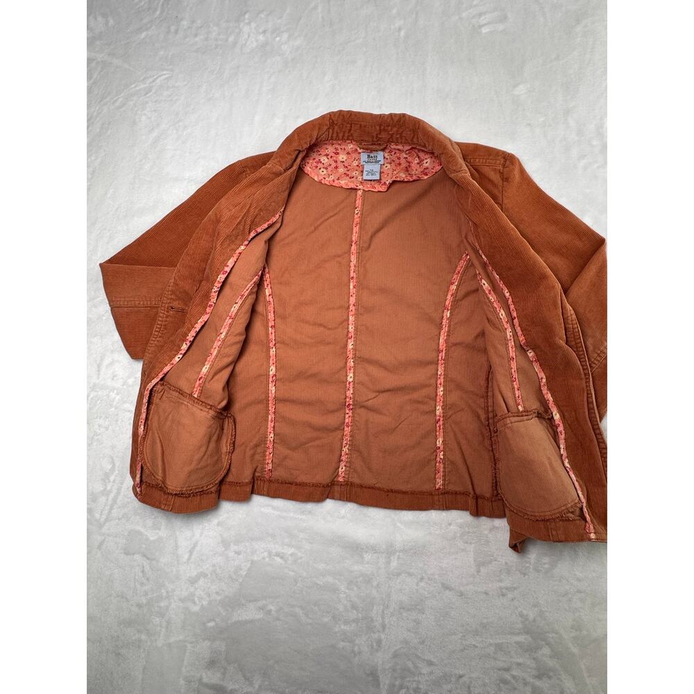 Vintage Y2K Bass Jeans XS Corduroy Blazer Jacket Cognac Tan Floral Lined - Picture 7 of 10